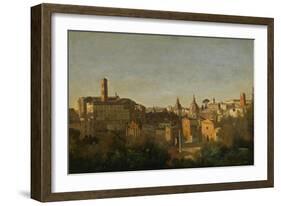 The Roman Forum Seen from the Farnese Gardens-Jean-Baptiste-Camille Corot-Framed Giclee Print