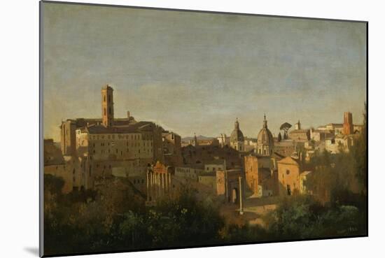 The Roman Forum Seen from the Farnese Gardens-Jean-Baptiste-Camille Corot-Mounted Giclee Print