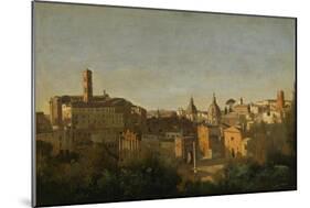 The Roman Forum Seen from the Farnese Gardens-Jean-Baptiste-Camille Corot-Mounted Giclee Print