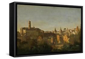 The Roman Forum Seen from the Farnese Gardens-Jean-Baptiste-Camille Corot-Framed Stretched Canvas