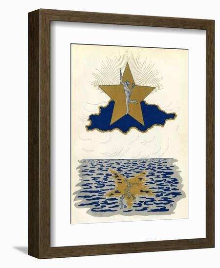 The Roman God Mercury Silhouetted Against a Star-null-Framed Art Print