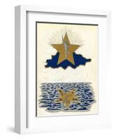 The Roman God Mercury Silhouetted Against a Star-null-Framed Art Print