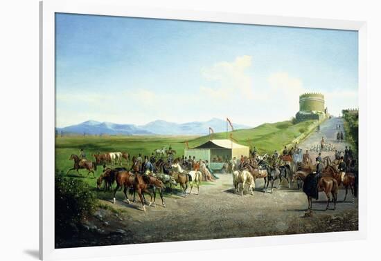 The Roman Hunt near the Tomb of Santa Cecilia, via Appia Antiqua (Oil on Canvas)-Carel Max Gerlach Anton Quaedvlieg-Framed Giclee Print
