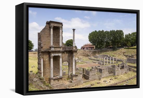 The Roman Theatre Dating from the 1st Century, Volterra, Tuscany, Italy, Europe-Copyright: Julian-Framed Stretched Canvas