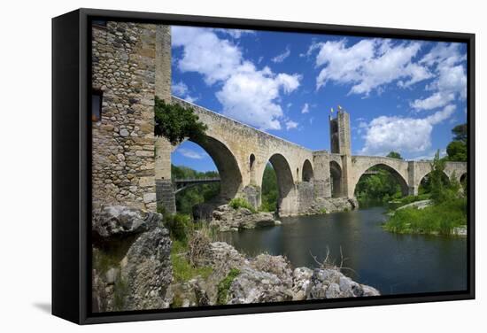 The Romanesque Bridge, Besalu, Catalonia, Spain-Rob Cousins-Framed Stretched Canvas