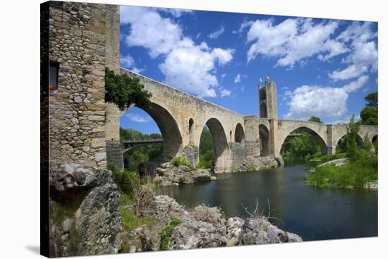 The Romanesque Bridge, Besalu, Catalonia, Spain-Rob Cousins-Stretched Canvas