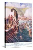 The Romans Arriving in Britain-Joseph Ratcliffe Skelton-Stretched Canvas