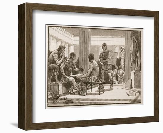 The Romans at Corinth (Litho)-English-Framed Premium Giclee Print