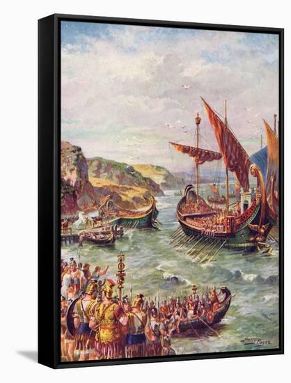 The Romans Leave England-Harry Payne-Framed Stretched Canvas