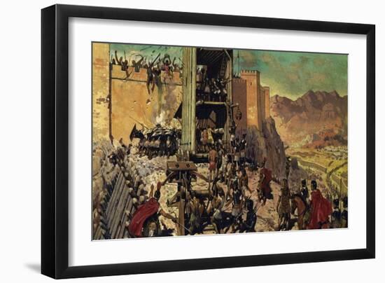 The Romans Spent Months Building a Ramp and a Siege Tower-Alberto Salinas-Framed Giclee Print