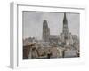 The Roofs of Old Rouen, Grey Weather, 1896 Cathedral-Camille Pissarro-Framed Giclee Print