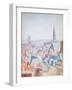 The Roofs of Old Rouen, Sunlight, 1896 (Oil on Canvas)-Camille Pissarro-Framed Giclee Print