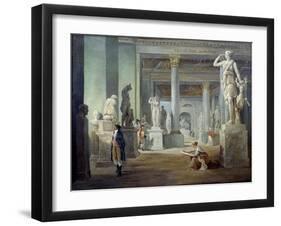 The Room of Seasons in the Louvre Museum by Hubert Robert-null-Framed Giclee Print