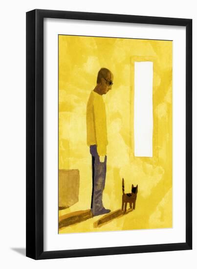 The room where the move-off has finished. A man with a cat, 2017-Hiroyuki Izutsu-Framed Giclee Print