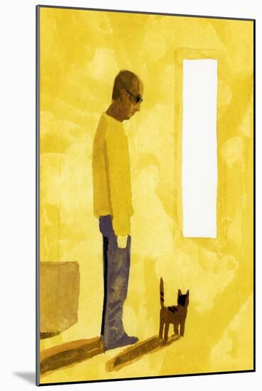 The room where the move-off has finished. A man with a cat, 2017-Hiroyuki Izutsu-Mounted Giclee Print