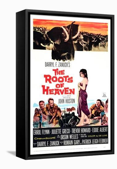 The Roots of Heaven, from Left: Eddie Albert, Trevor Howard, Juliette Greco, Errol Flynn, 1958-null-Framed Stretched Canvas