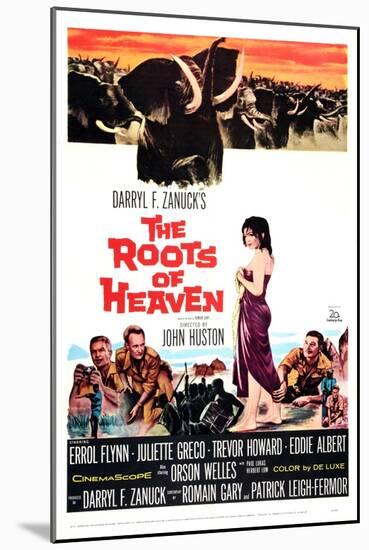 The Roots of Heaven, from Left: Eddie Albert, Trevor Howard, Juliette Greco, Errol Flynn, 1958-null-Mounted Art Print