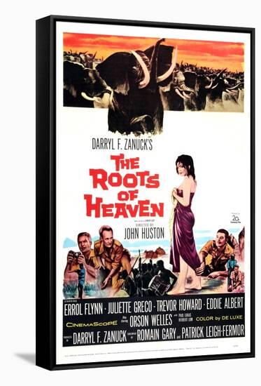 The Roots of Heaven, from Left: Eddie Albert, Trevor Howard, Juliette Greco, Errol Flynn, 1958-null-Framed Stretched Canvas