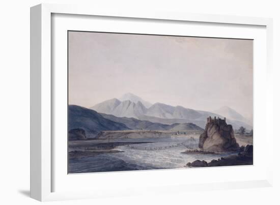 The Rope Bridge, Srinagar, Garhwal, Uttar Pradesh-Thomas & William Daniell-Framed Giclee Print