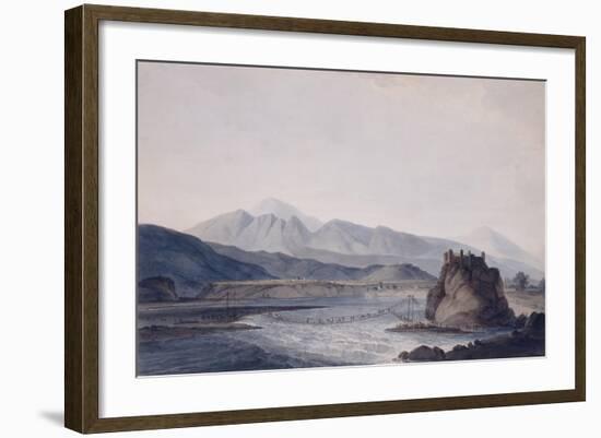 The Rope Bridge, Srinagar, Garhwal, Uttar Pradesh-Thomas & William Daniell-Framed Giclee Print