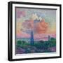 The Rose Cloud, by Henri-Edmond Cross, 1856-1910, French Post-Impressionist painting,-Henri-Edmond Cross-Framed Art Print