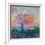 The Rose Cloud, by Henri-Edmond Cross, 1856-1910, French Post-Impressionist painting,-Henri-Edmond Cross-Framed Art Print