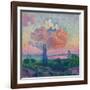 The Rose Cloud, by Henri-Edmond Cross, 1856-1910, French Post-Impressionist painting,-Henri-Edmond Cross-Framed Art Print