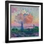 The Rose Cloud, by Henri-Edmond Cross, 1856-1910, French Post-Impressionist painting,-Henri-Edmond Cross-Framed Art Print