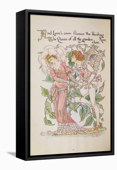 The Rose from 'Flora's Feast'-Walter Crane-Framed Stretched Canvas