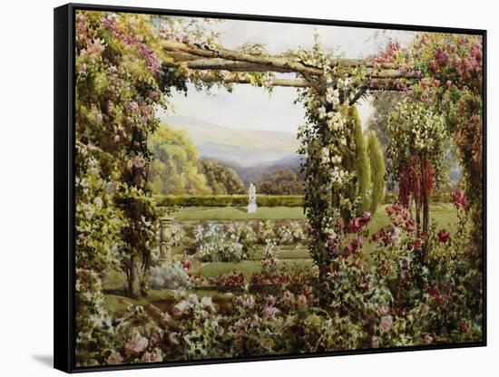 The Rose Garden-Robert Atkinson-Framed Stretched Canvas