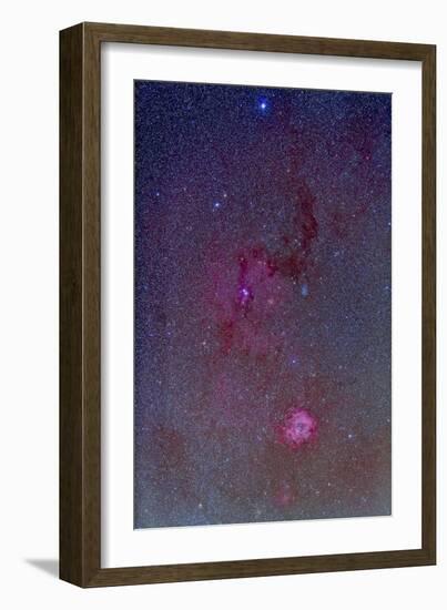 The Rosette Nebula with Nebulosity Complex in Monoceros-null-Framed Photographic Print