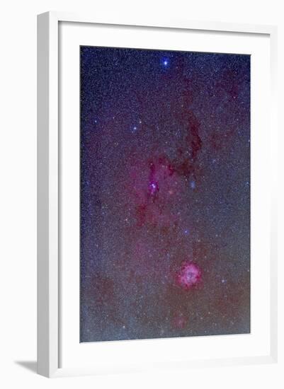 The Rosette Nebula with Nebulosity Complex in Monoceros-null-Framed Photographic Print