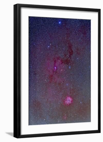 The Rosette Nebula with Nebulosity Complex in Monoceros-null-Framed Photographic Print