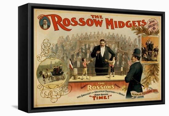 The Rossow Midgets Boxing Match Theatre Poster-Lantern Press-Framed Stretched Canvas