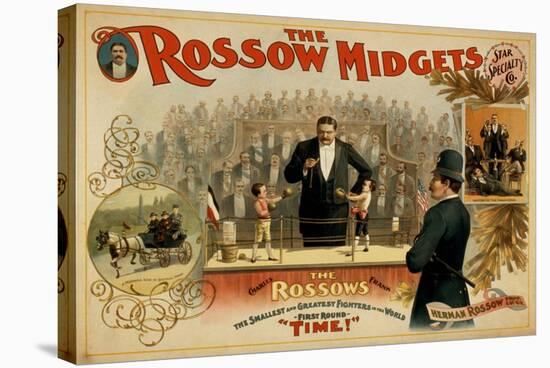 The Rossow Midgets Boxing Match Theatre Poster-Lantern Press-Stretched Canvas