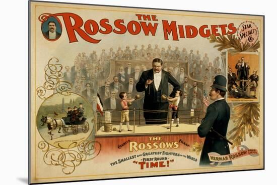 The Rossow Midgets Boxing Match Theatre Poster-Lantern Press-Mounted Art Print