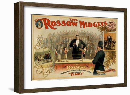 The Rossow Midgets Boxing Match Theatre Poster-Lantern Press-Framed Art Print