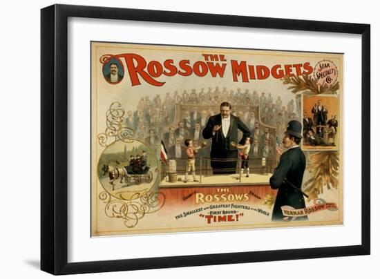 The Rossow Midgets Boxing Match Theatre Poster-Lantern Press-Framed Art Print