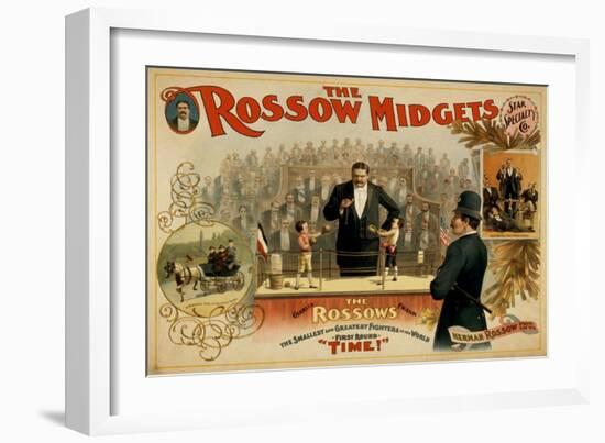 The Rossow Midgets Boxing Match Theatre Poster-Lantern Press-Framed Art Print