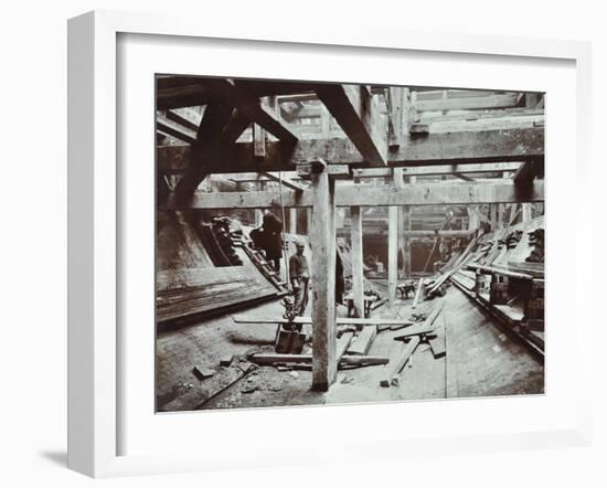 The Rotherhithe Tunnel under Construction, London, March 1905-null-Framed Premium Photographic Print