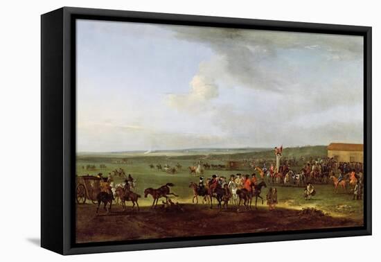 The Round Course at Newmarket, Preparing for the King's Plate, c.1725-Peter Tillemans-Framed Stretched Canvas