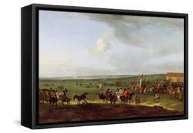 The Round Course at Newmarket, Preparing for the King's Plate, c.1725-Peter Tillemans-Framed Stretched Canvas