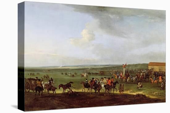 The Round Course at Newmarket, Preparing for the King's Plate, c.1725-Peter Tillemans-Stretched Canvas