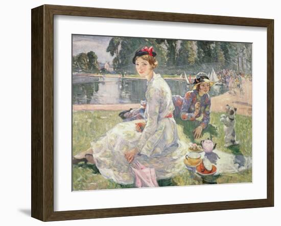 The Round Pond, Kensington Gardens, 1934-Ester Borough Johnson-Framed Giclee Print