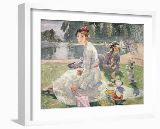 The Round Pond, Kensington Gardens, 1934-Ester Borough Johnson-Framed Giclee Print