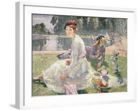 The Round Pond, Kensington Gardens, 1934-Ester Borough Johnson-Framed Giclee Print