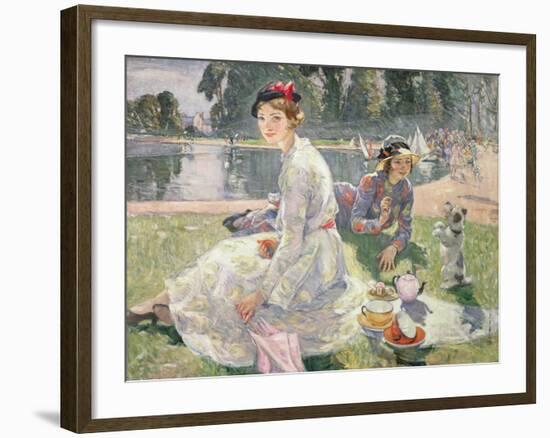 The Round Pond, Kensington Gardens, 1934-Ester Borough Johnson-Framed Giclee Print