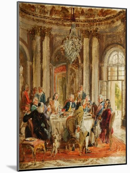 The Round Table of Frederick II at Sanssouci (Sketc), 1848-Adolph Friedrich von Menzel-Mounted Giclee Print