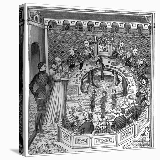 The Round Table of King Artus of Brittany, 14th Century-null-Stretched Canvas
