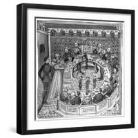 The Round Table of King Artus of Brittany, 14th Century-null-Framed Giclee Print